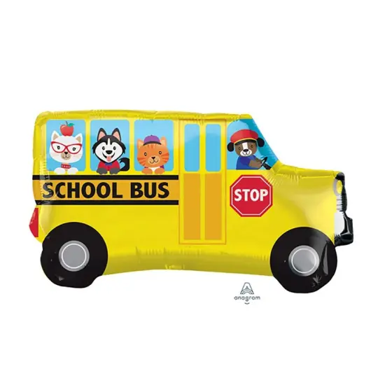 Anagram&reg; 30" Back to School Bus Balloon {1}