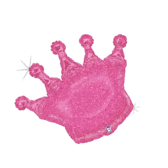 Betallic&reg; 36 Inch Glittering Crown Pink Balloon {3}