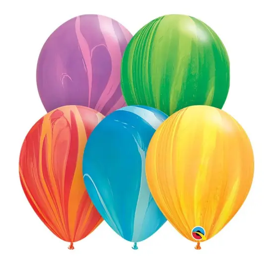 Qualatex&reg; 11 Inch Rainbow Superagate Assortment Latex Balloons {1}