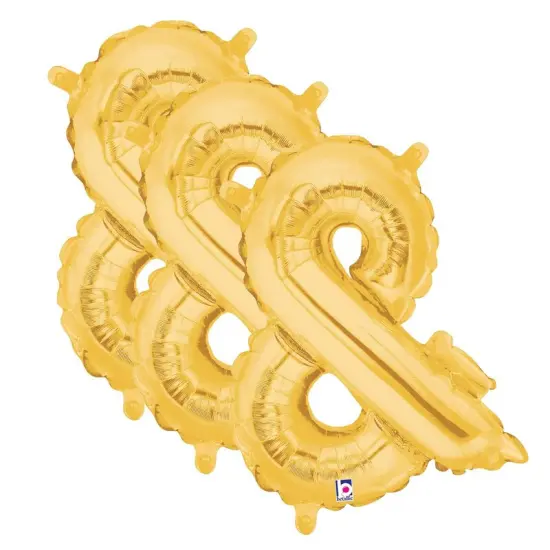 Betallic&reg; 14 inch Ampersand Gold Air Fill Only Balloon {7}