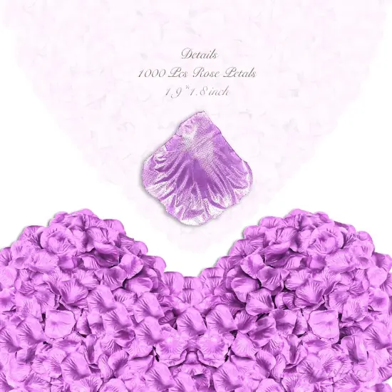 1000 Pieces Rose Petals, Artificial Flower Petals Fake Rose Petals Silk Red Rose Petals {2}