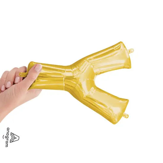 Anagram&reg; 16" Gold Letter Y Balloon Air Fill Only Foil Mylar {3}