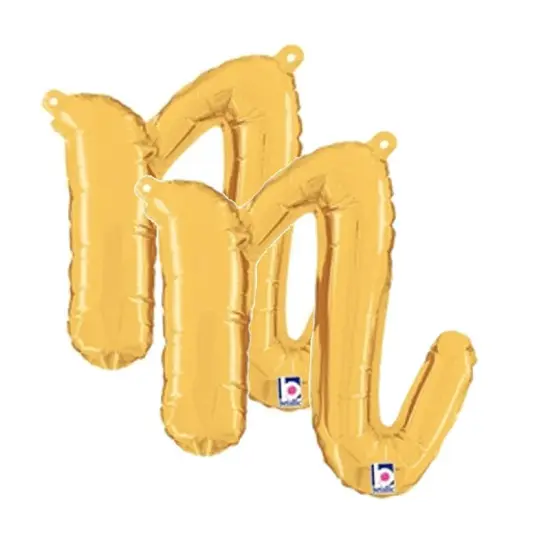 Betallic&reg; 14 inch Script Letter N Gold Air Fill Only {6}