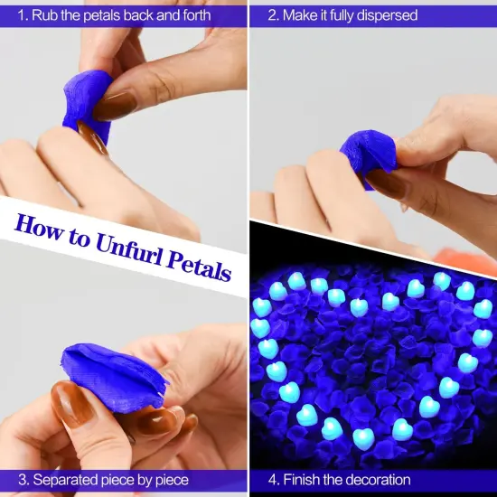 Artificial Rose Petals with LED Tea Lights Kit, for Special and Romantic Night Valentine Wedding Decor {5}