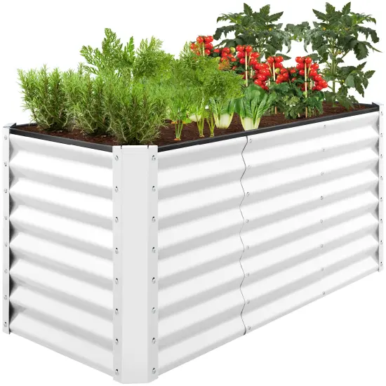 Best Choice Products 4x2x2ft Outdoor Metal Raised Garden Bed, Planter Box for Vegetables, Flowers, Herbs Black {7}