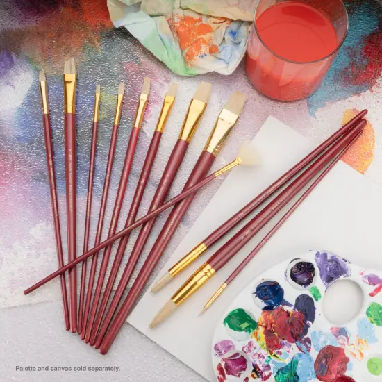 RSET-9320 | 12pc White Bristle Long Handle Variety Brush Set {4}