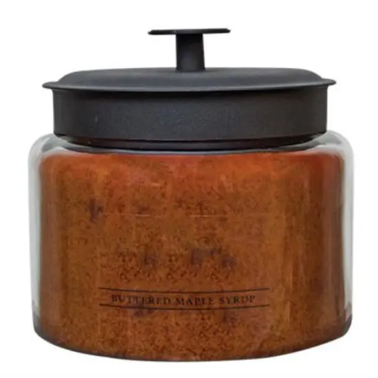 64 Ounce Buttered Maple Syrup Glass Jar Candle with Four Lead-Free Wicks {1}