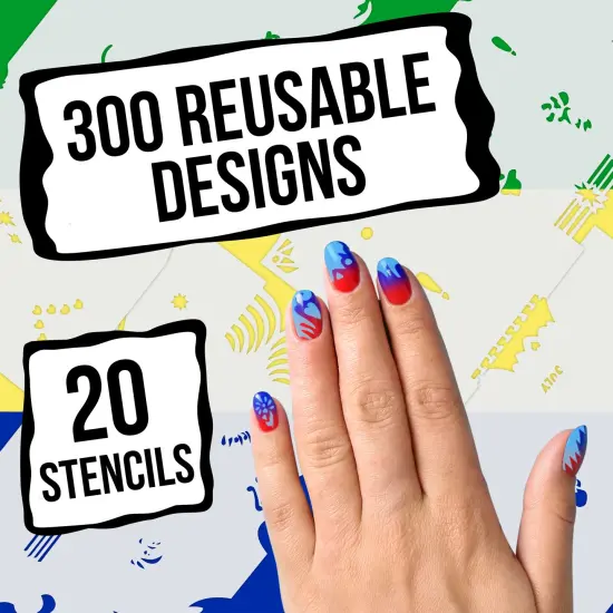 Airbrush Nail Stencils - Nail Art Stencils Set #7: 320 Unique Designs from 20 Individual Templates {4}