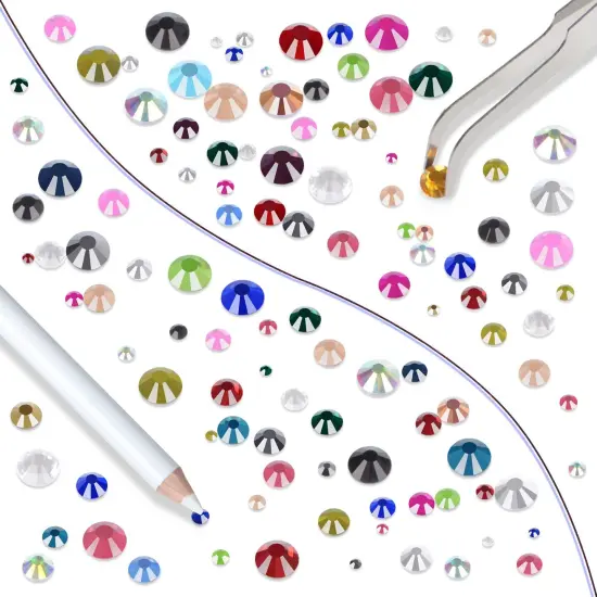 10000pcs Hotfix Flatback Rhinestones with Tweezers and Pen - 24 Mixed Color {5}