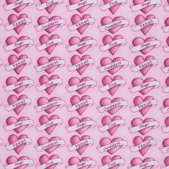Mook Fabrics Love Angel Printed PUL Fabric [60 in. Wide] Pink - By The Yard {1}