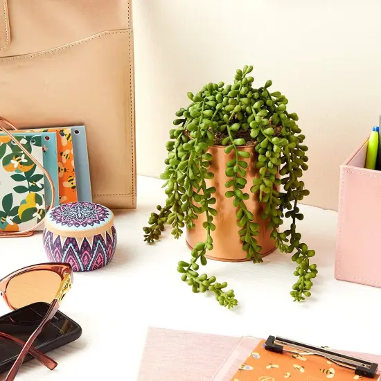 Juvale Potted Artificial Succulent, Modern Home Decor (4 x 6.5 Inches) Green {3}