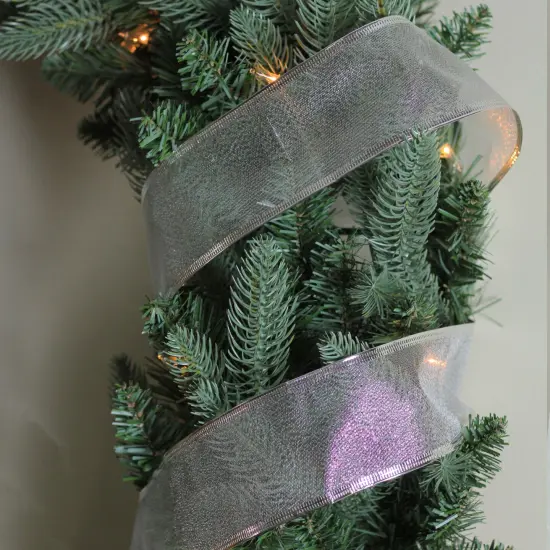 Northlight Pack of 12 Gray and Silver Wired Christmas Craft Ribbons 2.5" x 120 Yards {4}
