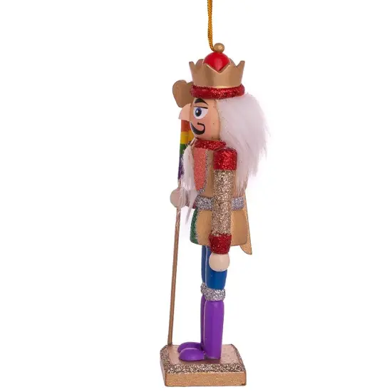 6" Gay Pride Nutcracker Ornament – Colorful Wooden Christmas Decoration {5}