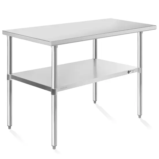 KUTLER Stainless Steel Table, NSF Heavy Duty Commercial Kitchen Prep and Work Table with Undershelf for Restaurant, Hotel, Home {7}