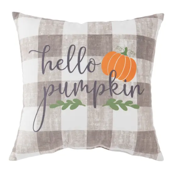 Fall 18" Hello Pumpkin Throw Pillow {1}