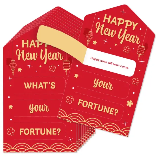 Big Dot of Happiness Lunar New Year - Game Pickle Cards - Fortune Pull Tabs - Set of 12 {1}