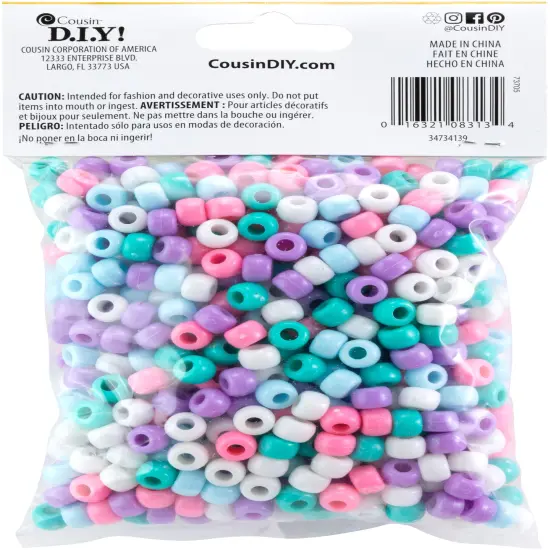 CousinDIY Fun Pack Acrylic Pony Beads 700/Pkg-Pastel {3}