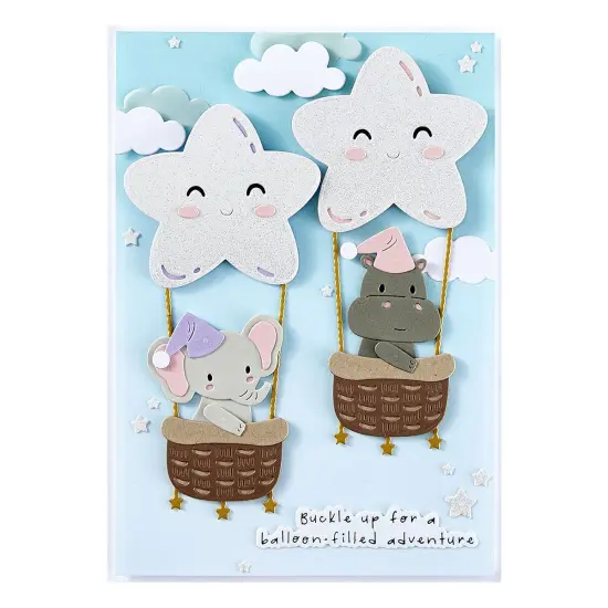 Spellbinders Etched Die From The Little Smiles Collection-Swinging Among The Stars {4}