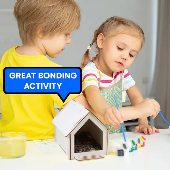 12 Wooden Birdhouses to Paint &ndash; DIY Craft Kit for Kids with Durable Plywood & Safe Materials {3}