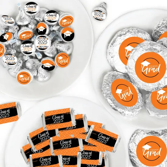 Big Dot of Happiness 2025 Orange Graduation Party Candy Favor Sticker Kit - 304 Pieces {1}