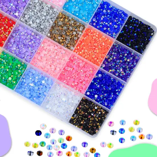 18000Pcs 3mm Flatback Jelly Rhinestones &ndash; Multicolor Gems with 15ml B7000 Glue {5}