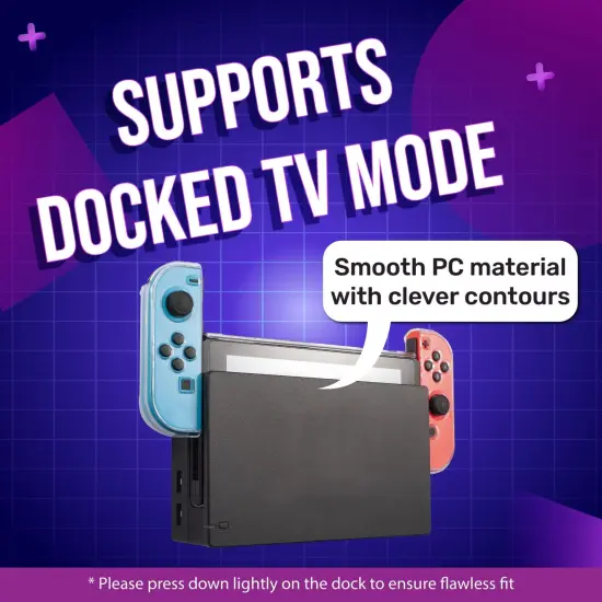 Insten Dockable Clear Case For Nintendo Switch Console and Joycon Controllers, Detachable 3-in-1 Crystal Hard Shell Protective Non Slip Cover {2}