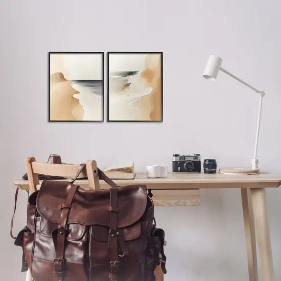 Stupell Industries Abstract Beach Dunes 2pc Framed Giclee Set By Annabelle Hall {2}