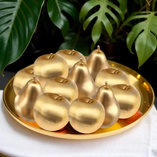 6Pcs Lifelike Fake Fruits - Golden {3}