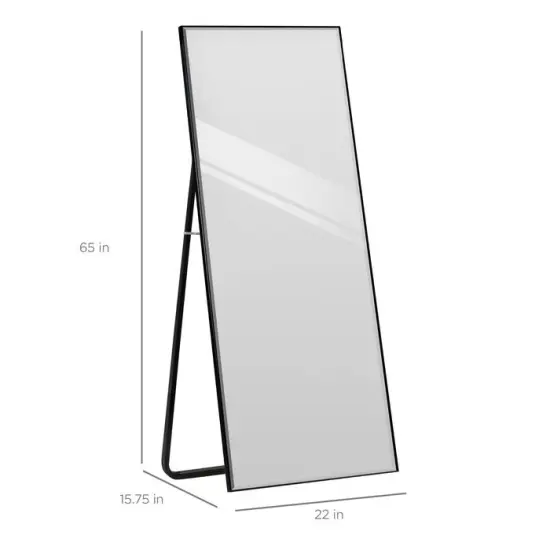 Large Full Length Leaning Wall or Hanging Mirror Black {2}