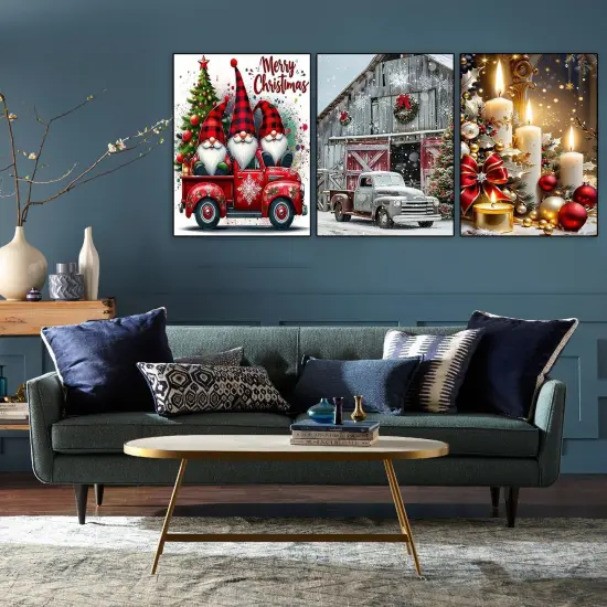 3 Pack Christmas Diamond Painting Kits - 12x16 Inch {2}