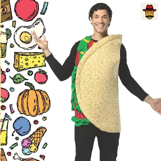 Taco Adult Costume Lightweight Tunic Mexican Fiesta Ideal for Halloween Parties {4}