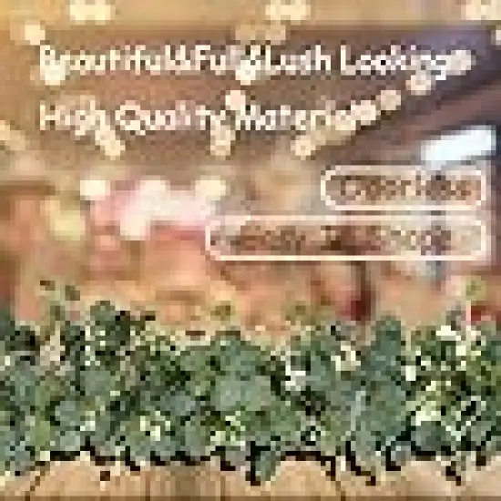 Artificial Eucalyptus Garland with Baby Breath Faux Realistic Silver Dollar {3}