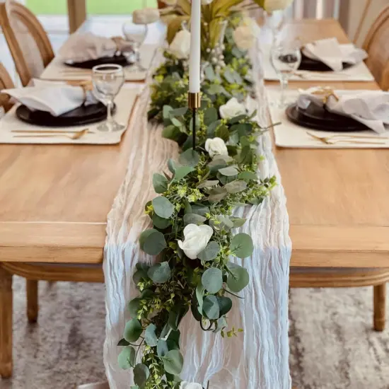 Artificial Eucalyptus Leaves Table Greenery Garland {6}