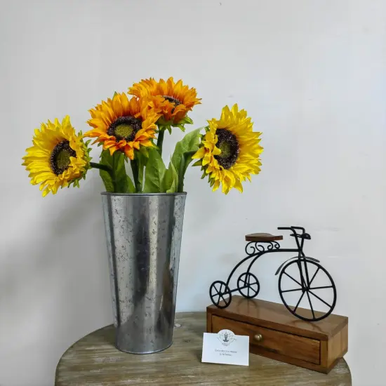 Enhance Your Decor with Set of 3 Galvanized Vases/French Buckets {3}