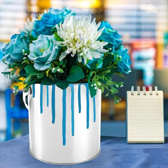 4 Pack Empty Paint Can - Metal Bucket Container with Lid {2}