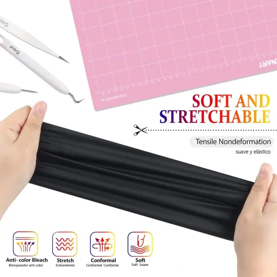 Black Heat Transfer Vinyl - 12 x10, Iron on Vinyl HTV Vinyl (Matte Black) {2}