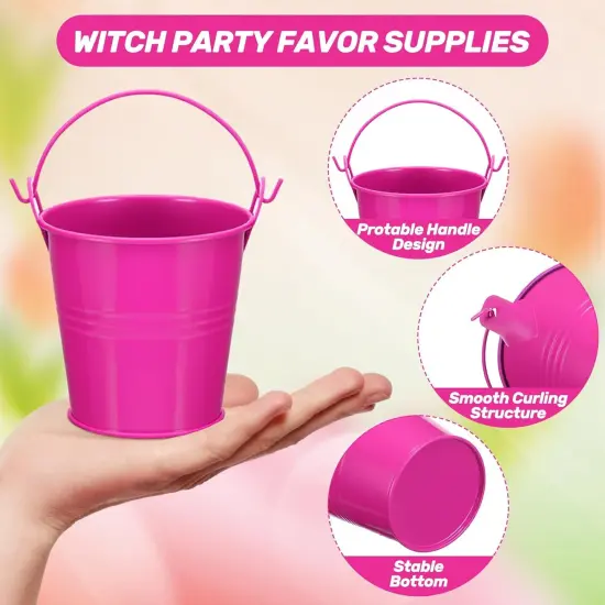 24 Pack Small Metal Buckets - Witch Party Favor {3}