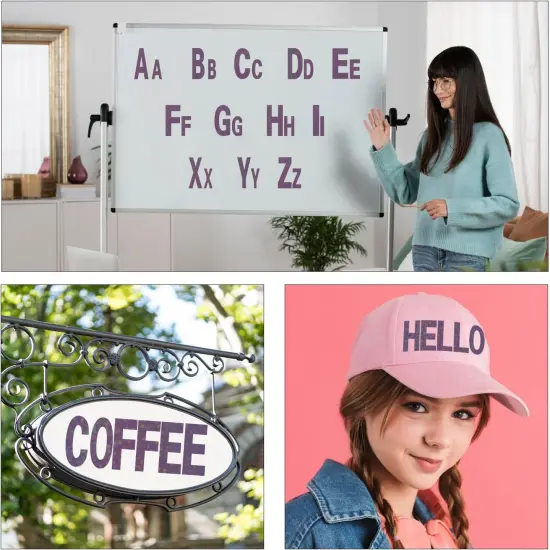 2 Inch+1 Inch Purple Alphabet Sticker {5}