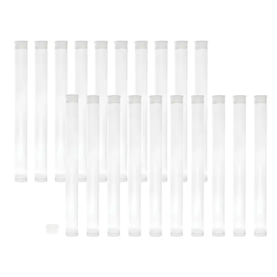 The Beadsmith Clear Plastic Tubes - 6-Inch-Long Round Tubes, 9/16 Inches in diameter - Flat Caps - Use for Beads, Bath Salts, Wedding & Party Favors, Home or Office Storage - Bag of 20 {1}