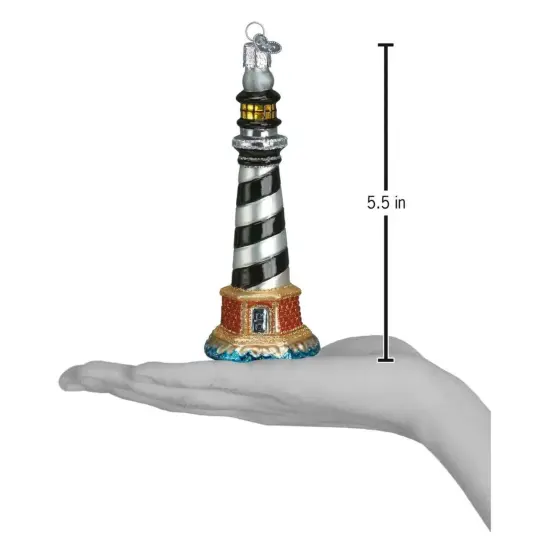 Old World Christmas 5.5 Inch Cape Hatteras Lighthouse Christmas Tree Ornament , Diamond Shouls Multicolored {2}