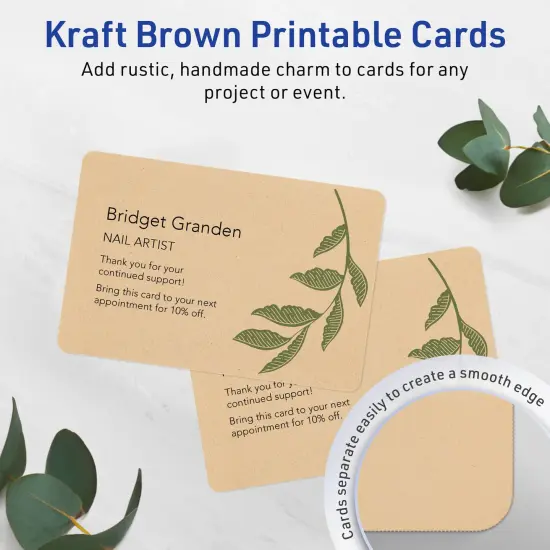 Avery Kraft Brown Invitation Cards, 5" x 7" Rectangle Rounded Corners {2}