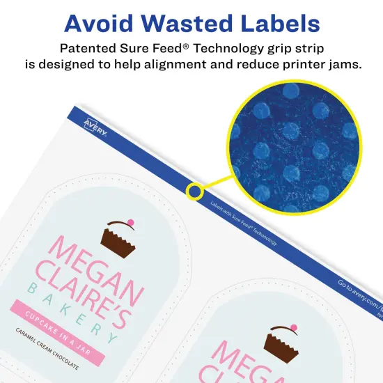 Avery Glossy Clear Arched Labels with Sure Feed, 4.75" x 3.5" {4}