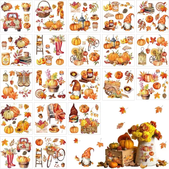 20 Sheets Fall Thanksgiving Rub on Transfers for Crafts {1}