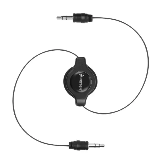 3.5mm Male To Male Audio Cable by Insten 3.5mm Retractable Audio Cable Aux Auxiliary Stereo Cord M/M for Apple iPad Mini 5 iPad Air 2019 iPod Touch 6th Gen Nano Classic MP3 MP4 Player CAR Music Audio Black {4}