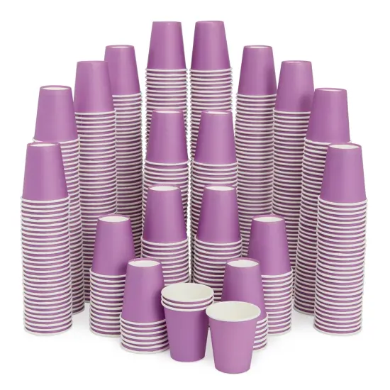 Stockroom Plus 600 Pack 3 oz Disposable Paper Cups for Bathroom Mouthwash, Mini Small Purple Cup Bulk for Espresso To Go {1}