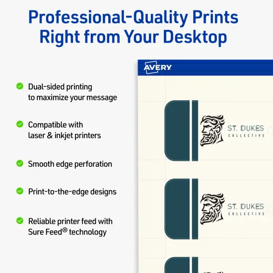 Avery Printable Rounded Rectangle Price Tags, Sure Feed Technology, 1-1/2" x 3", Matte Ivory Cardstock, Print-to-The-Edge, Laser/Inkjet Printable, 100 Total {8}