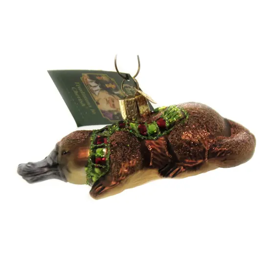 Old World Christmas 1.75 In Platypus Tree Ornament , Ornament Duck Billed Brown {1}