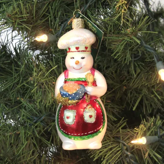 Old World Christmas 5.25 In Snow Woman Chef Tree Ornament , Recipes Cook Create Multicolored {3}
