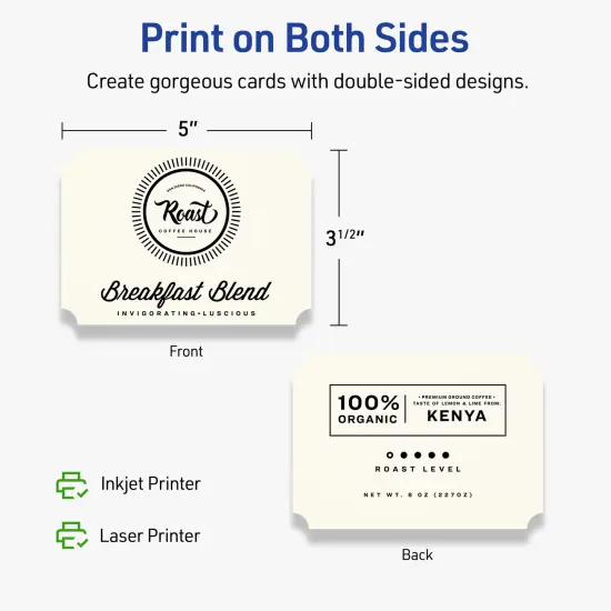 Avery Matte Ivory Postcards, 3-1/2" x 5" Rectangle Scalloped Edge {6}