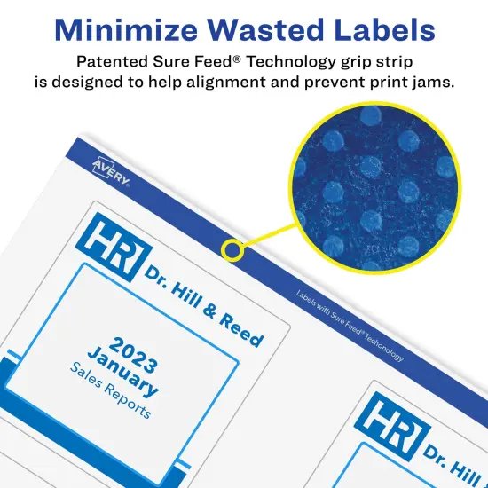 Avery Matte White Removable Square Labels with Sure Feed Technology, Print-to-the-Edge, 2.75" x 2.75" {4}